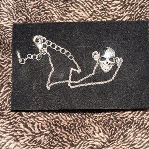 Sterling silver adjustable skull bracelet